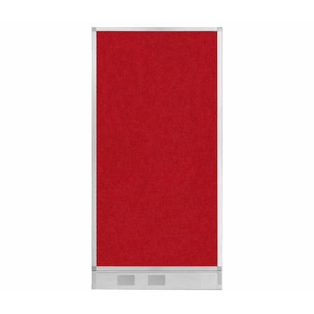 Versare Hush Panel Configurable Cubicle Partition 3' x 6' Red Fabric w/ Cable Channel 1856327